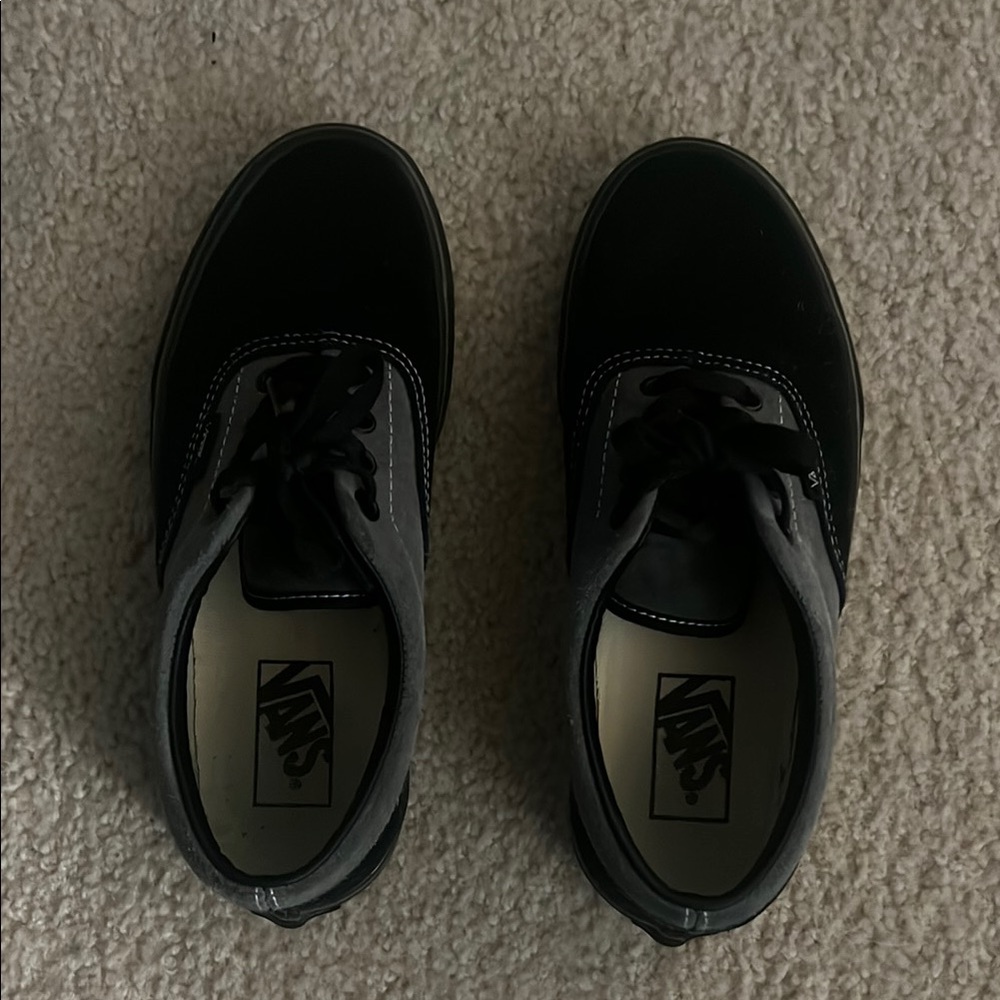 Vans Black and Gray Sneakers Suede Low-Top